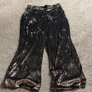 Express Black and Silver Sequin Pants